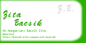 zita bacsik business card